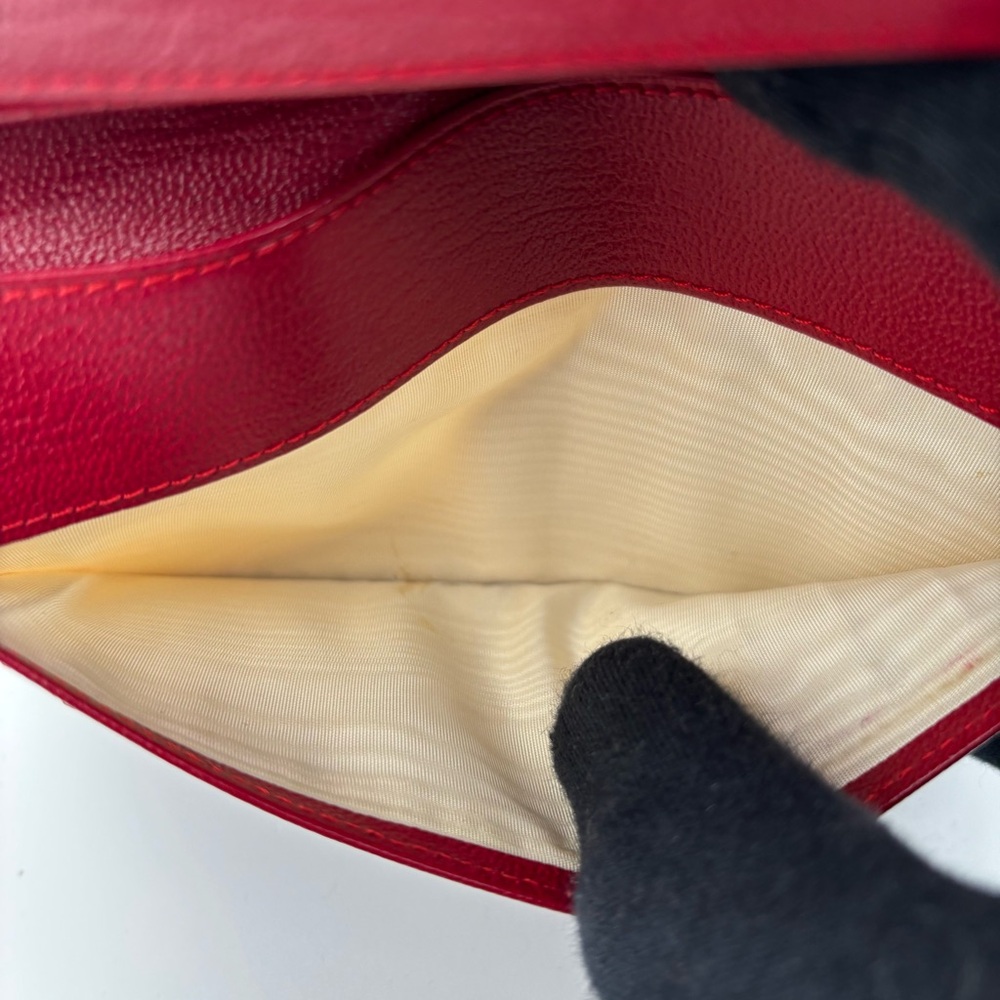 Chanel Red Grained Leather Wallet - Picture 9 of 12